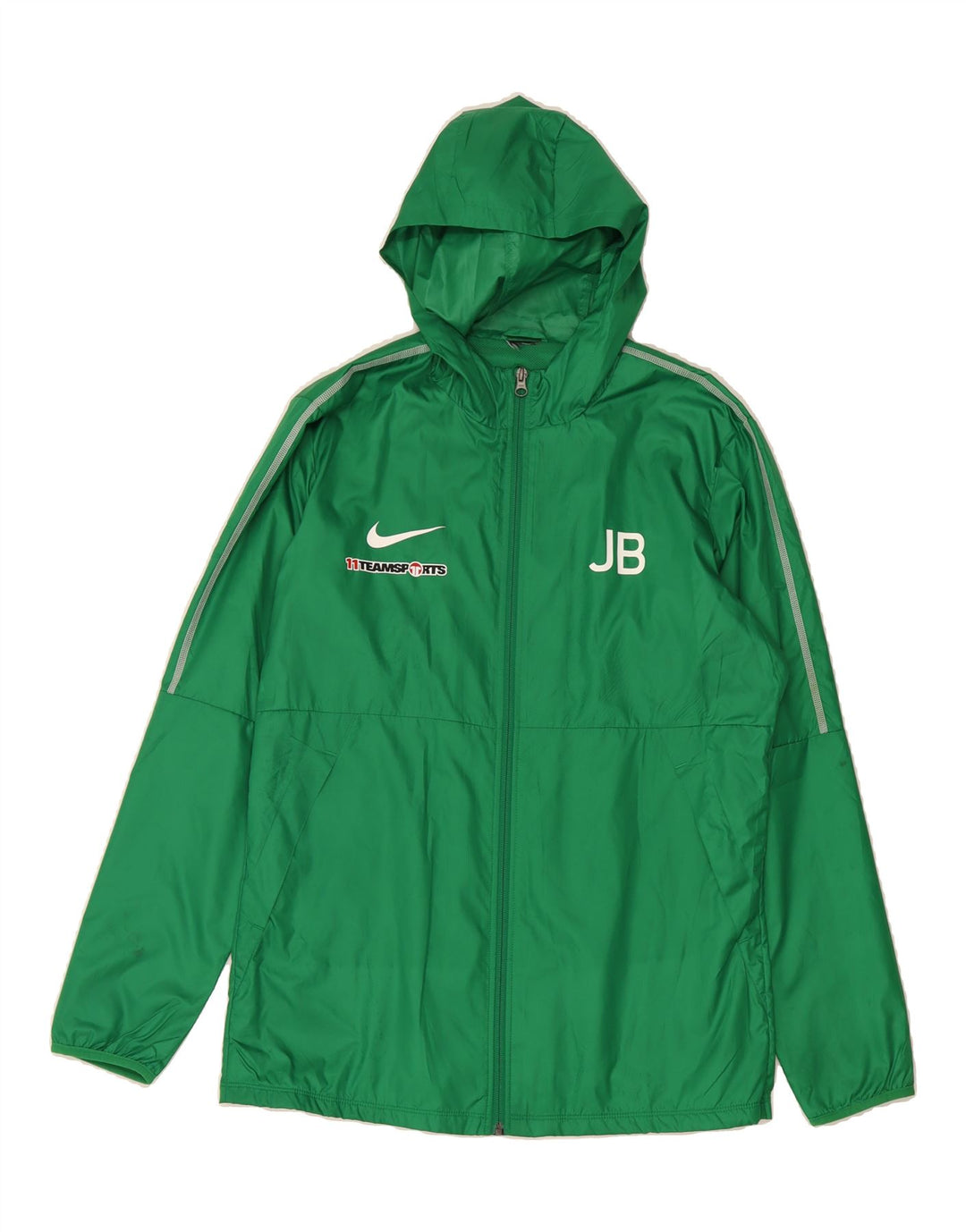 NIKE Mens Graphic Hooded Rain Jacket UK 36 Small Green Polyester Vintage Nike and Second-Hand Nike from Messina Hembry 