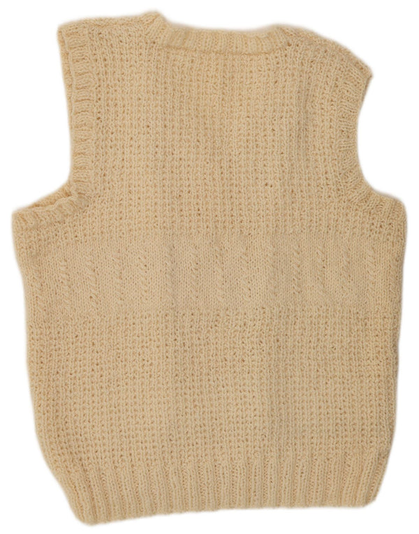 Vintage Damen Weste Tank Top UK 18 XL Off White