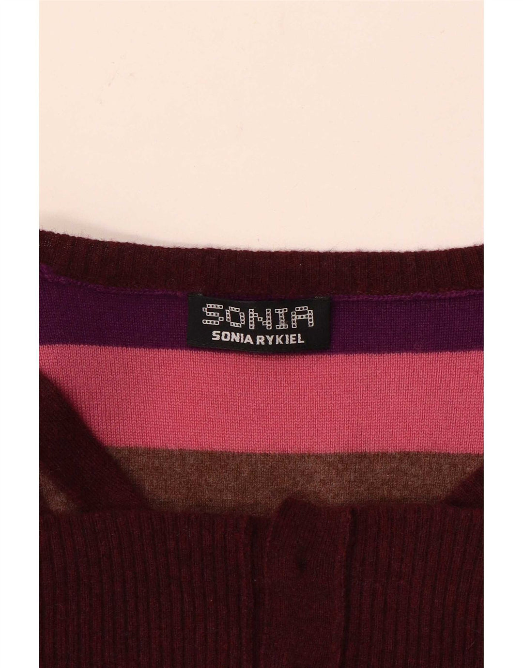 Sonia Rykiel Damen Strickjacke Pullover UK 10 Klein Mehrfarbig gestreift