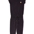 MONCLER Damen-Overall aus Velours, UK 10, Größe S, marineblau, Baumwolle