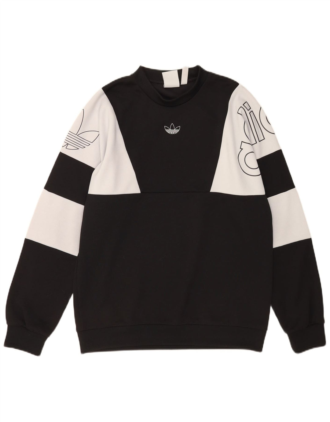 Adidas Herren Grafik-Sweatshirt-Pullover Mittelschwarzes Colourblock-Polyester