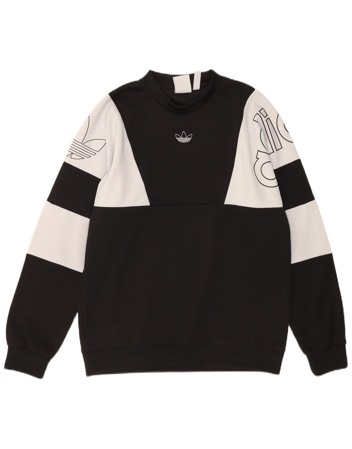 Adidas Herren Grafik-Sweatshirt-Pullover Mittelschwarzes Colourblock-Polyester