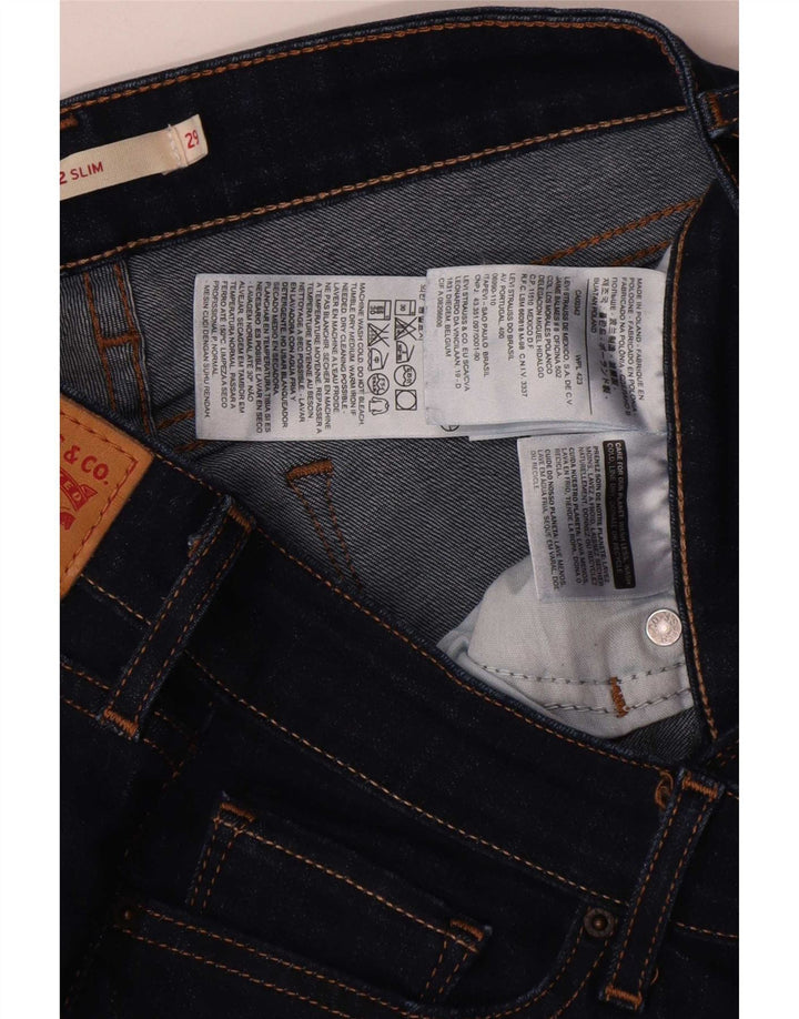 Levi's Damen 712 Slim Jeans W29 L26 Marineblau Baumwolle