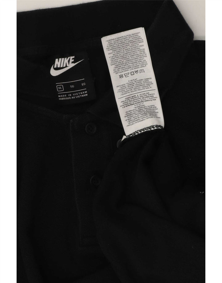 Nike Herren-Poloshirt XL aus schwarzer Baumwolle