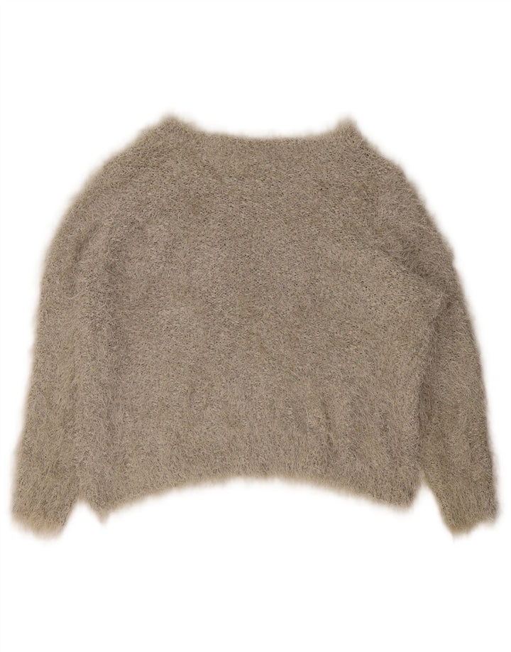 Marks & Spencer Damen-Pullover mit U-Boot-Ausschnitt, Gr. 16, Größe L, Grau, Polyester