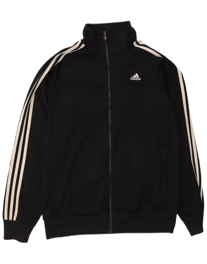 Adidas Mens Tracksuit Top Jacket UK 40/42 Medium Black Polyester