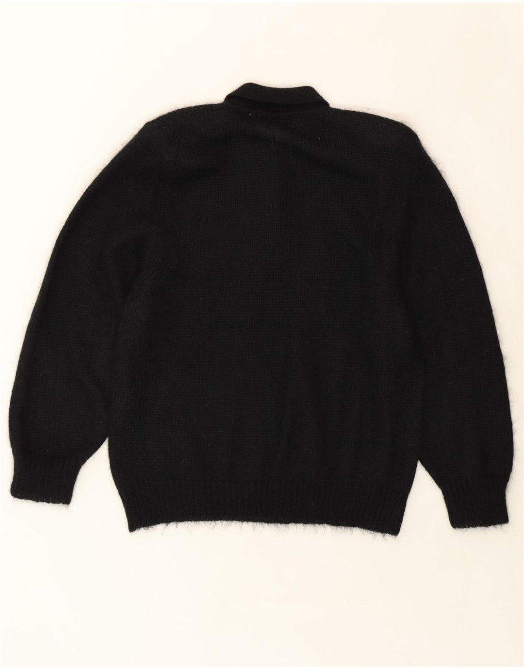 ORIS Womens Polo Neck Jumper Sweater IT 46 Large Black Floral Vintage Oris and Second-Hand Oris from Messina Hembry 
