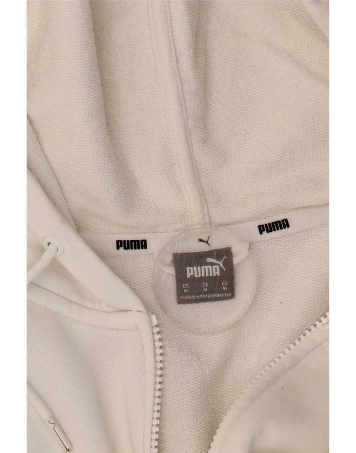 Puma Damen Crop Zip Hoodie Pullover UK 14 Mittelweiß