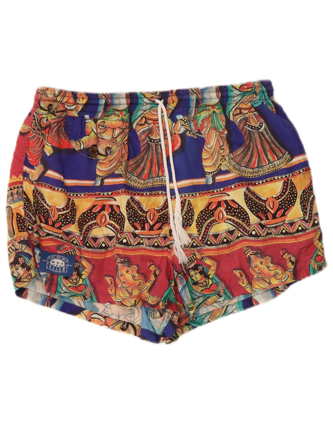 Vintage Herren Badeshorts mit Grafik, groß, aus mehrfarbiger Baumwolle