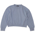 Zara Damen Crop Oversized Sweatshirt Pullover UK 10 Small Blau