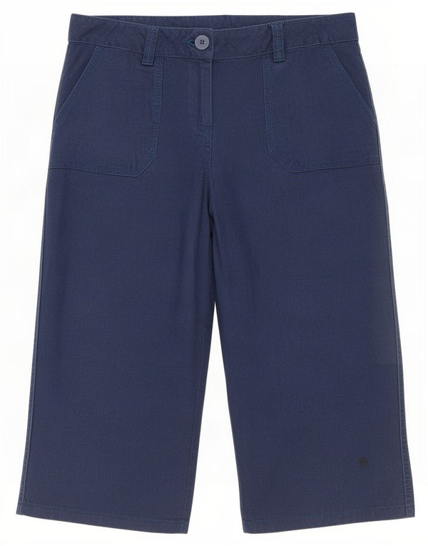 Marks & Spencer Damen Bermudashorts UK 12 Medium W30 Marineblaues Leinen