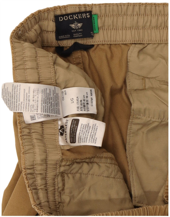 Dockers Damen-Jogger-Chinohose, Größe L, W32, L30, Beige, Baumwolle