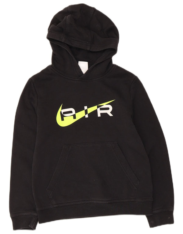 Nike Jungen-Pullover mit grafischem Kapuzenpullover, 8–9 Jahre, Größe S, schwarze Baumwolle