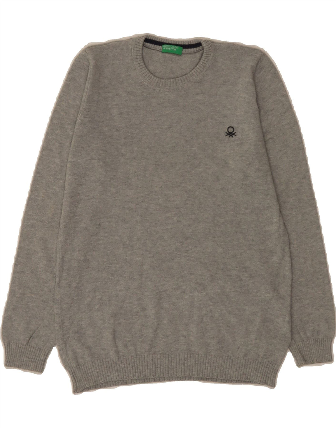 BENETTON Boys Crew Neck Jumper Sweater 6-7 Years Small Grey Cotton Vintage Benetton and Second-Hand Benetton from Messina Hembry 
