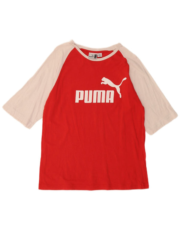PUMA Jungen T-Shirt mit Grafik, 15–16 Jahre, rotes Farbblockdesign