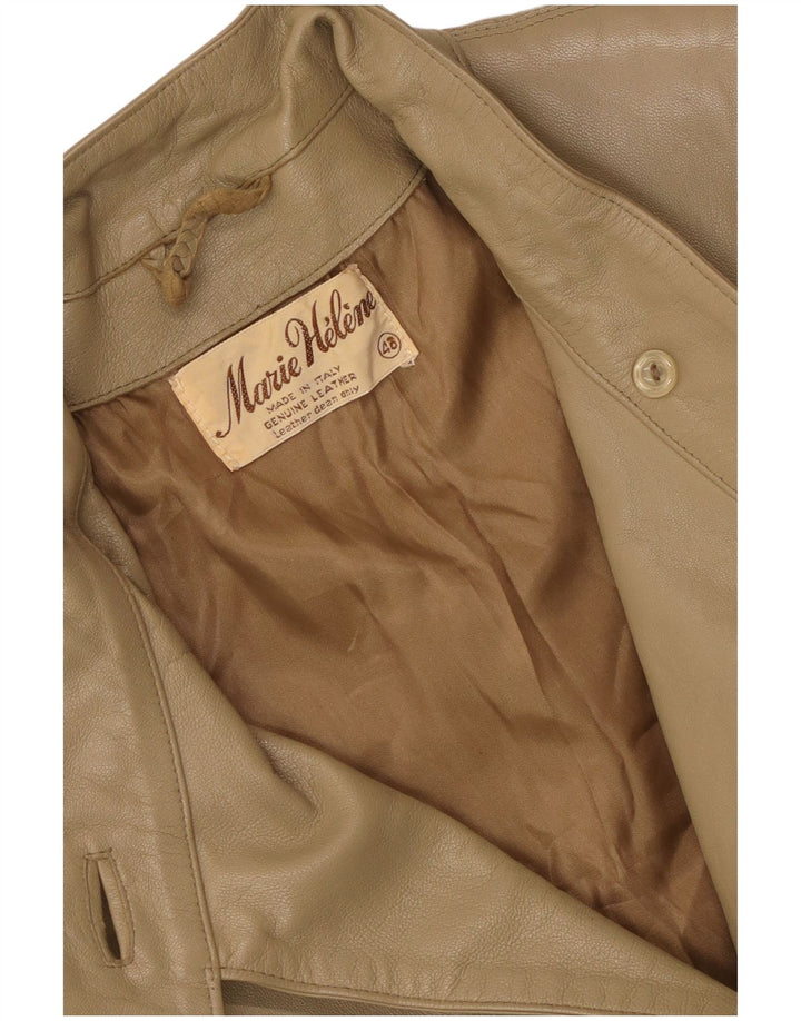 Vintage Damen Lederjacke IT 46 Großes Beige Leder