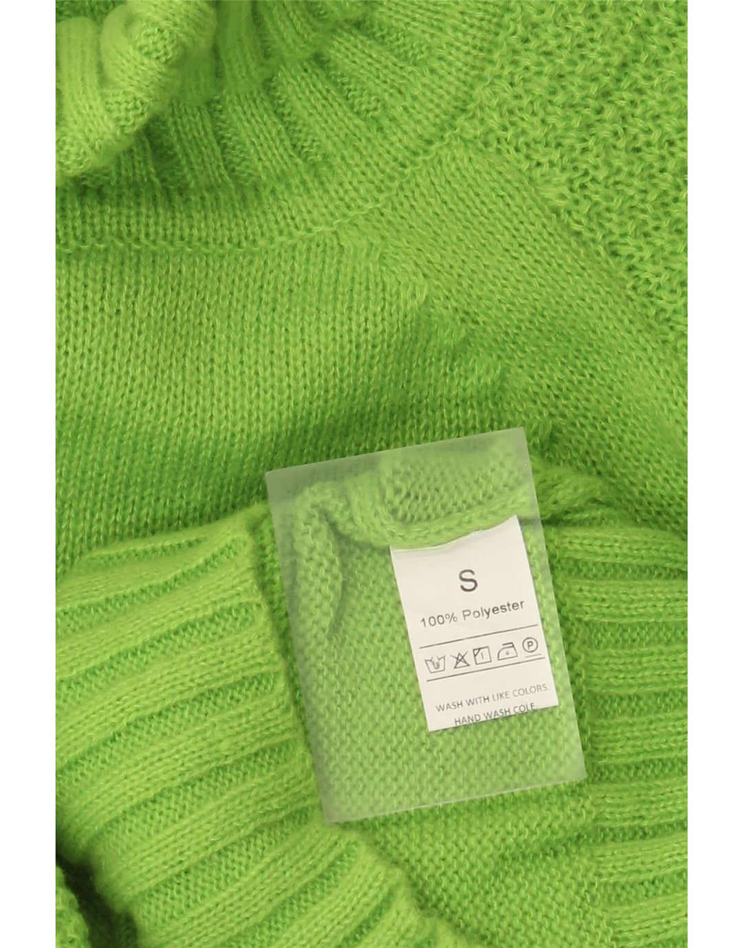 Vintage Damen Übergroßer Rollkragenpullover Pullover UK 10 Klein Grün