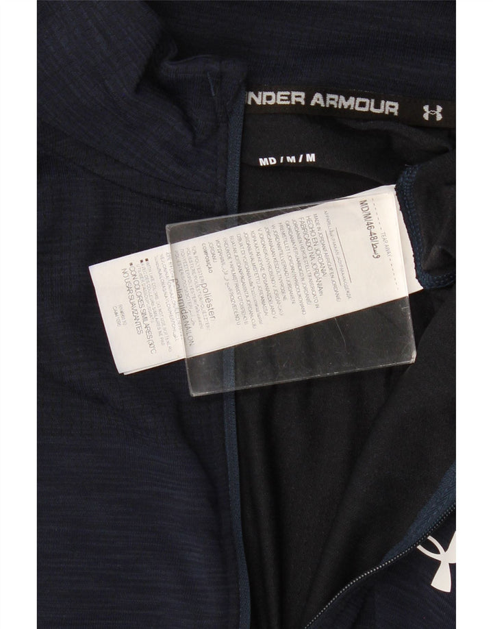UNDER ARMOUR Herren-Oberteil mit Reißverschluss, langärmlig, mittelmarineblaues Polyester