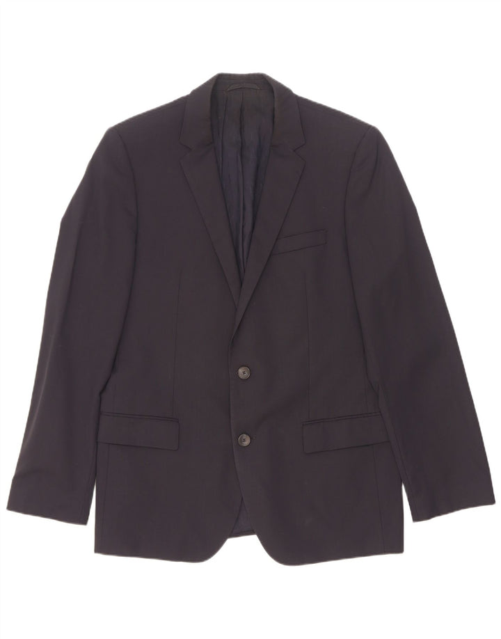 Hugo Boss Herren-Blazer mit 2 Knöpfen, UK 50, große marineblaue Wolle