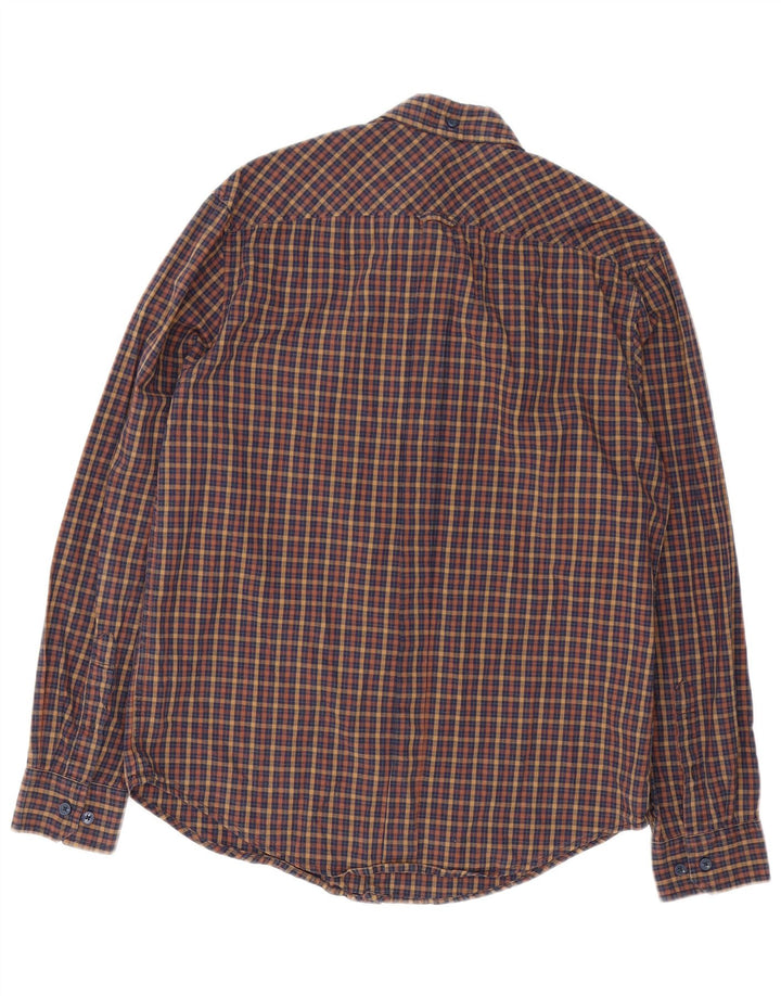 BEN SHERMAN Herrenhemd aus mittelbraun karierter Baumwolle