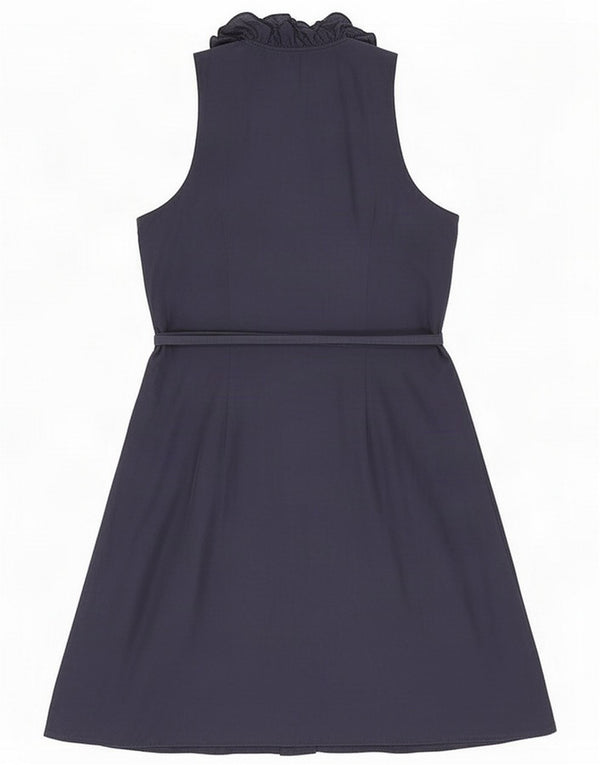 Tommy Hilfiger Damen Wickelkleid mit Rüschen vorne, ärmellos, UK 6 XS, Marineblau