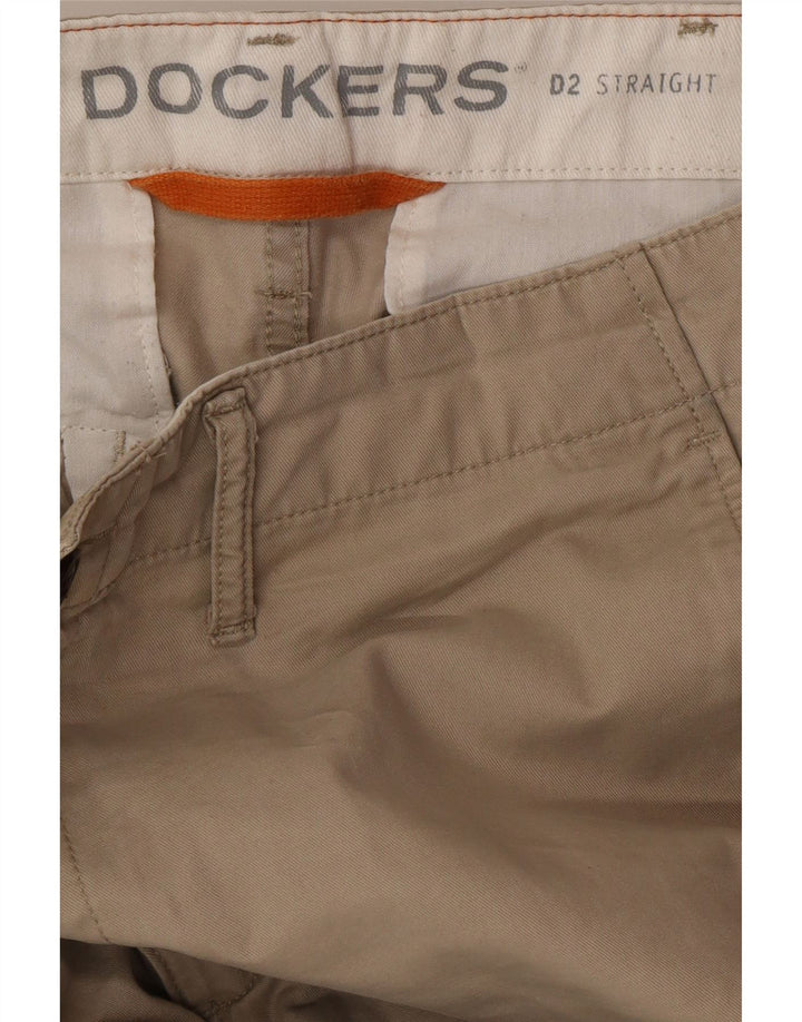 DOCKERS Gerade Chino-Hose für Herren, W32, L34, Beige, Baumwolle, klassisch
