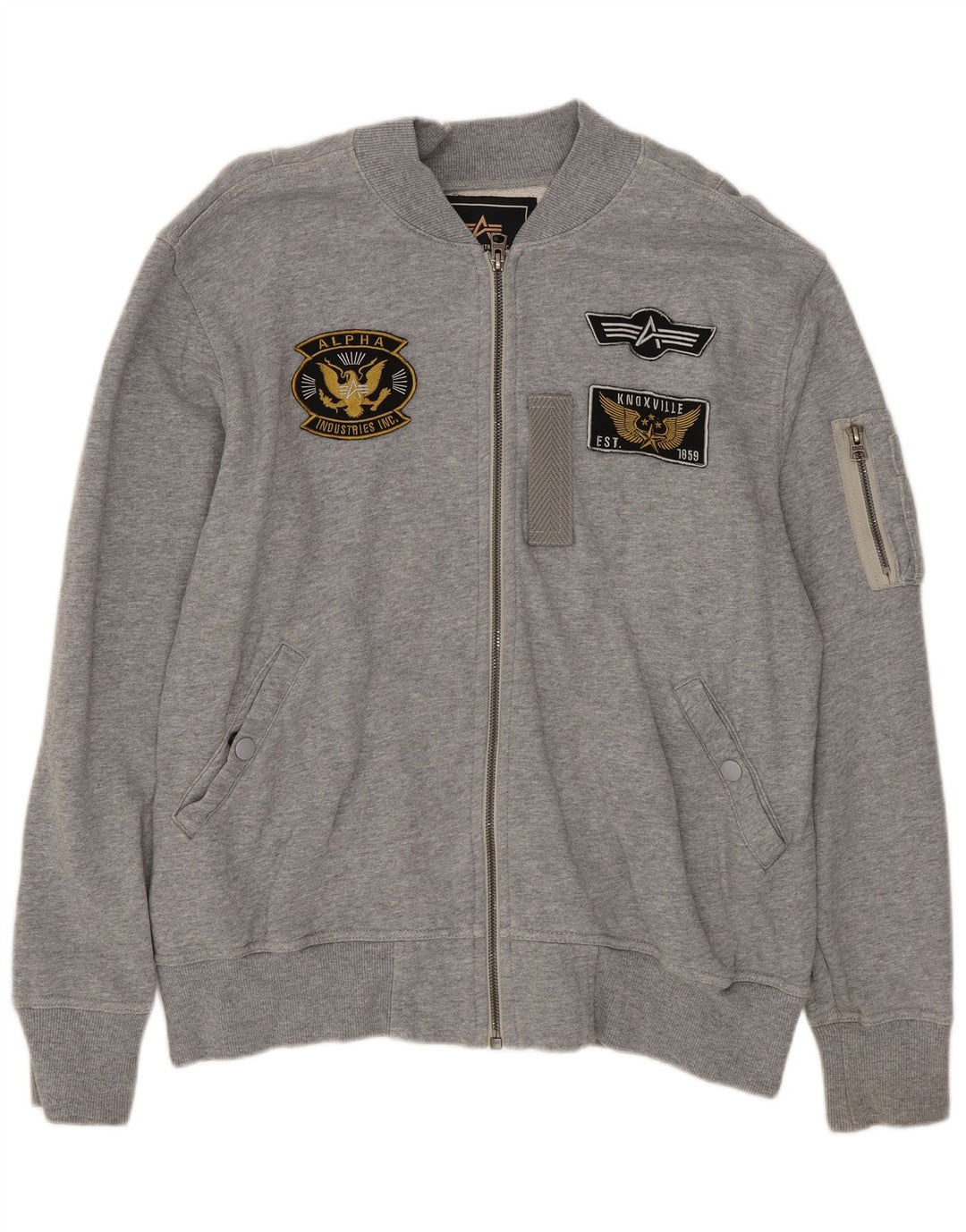 ALPHA INDUSTRIES Herren-Trainingsanzug-Top-Jacke Mittelgrau
