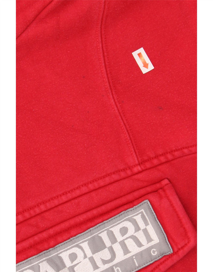 NAPAPIJRI Herren-Kapuzenpullover mit Grafik, mittelrote Baumwolle