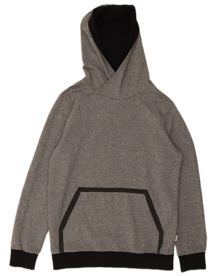 Jack & Jones Herren-Kapuzenpullover aus mittelgrauem Colourblock-Polyester