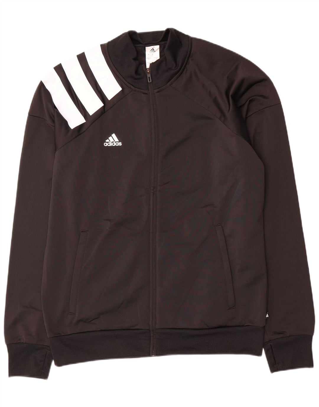 Adidas Herren-Trainingsanzug-Top-Jacke, großes schwarzes Farbblock-Polyester