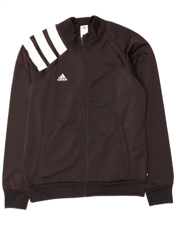 Adidas Herren-Trainingsanzug-Top-Jacke, großes schwarzes Farbblock-Polyester