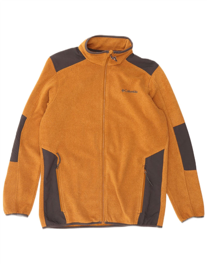 Columbia Herren-Fleecejacke aus mittelorangefarbenem Colourblock-Polyester