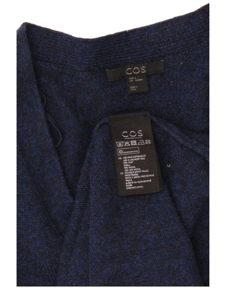 Cos Damen-Longline-Strickjacke in Übergröße, Gr. 10, Größe S, marineblaue Wolle