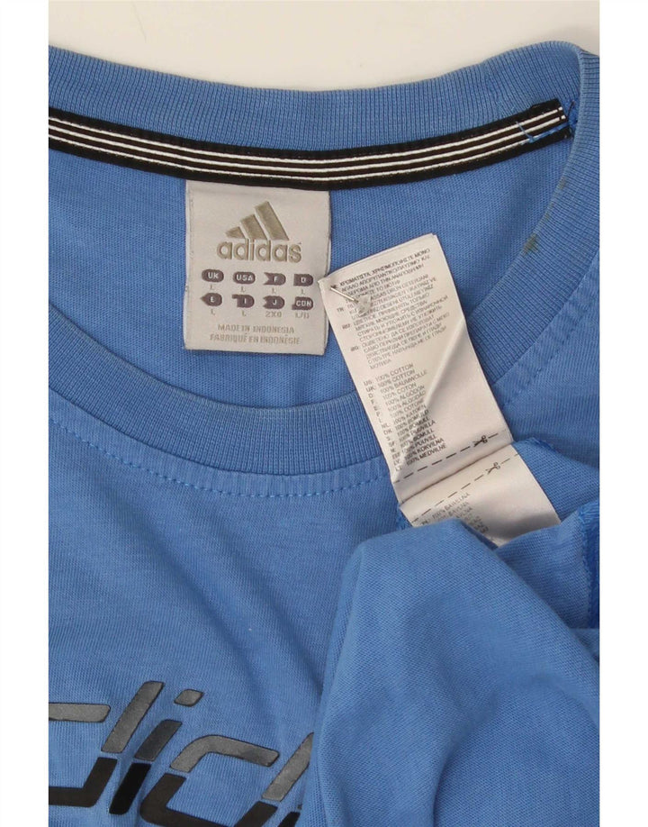 Adidas Herren Grafik T-Shirt Top Große blaue Baumwolle