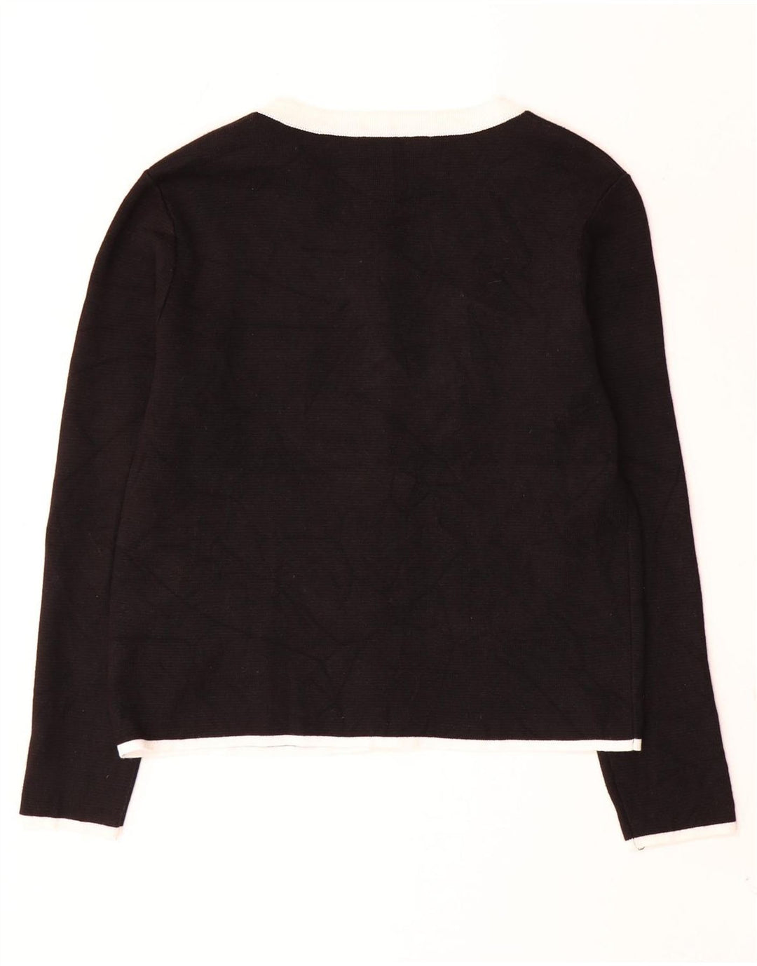 Zara Damen-Cardigan-Pullover UK 12 Mittelschwarzes Polyester