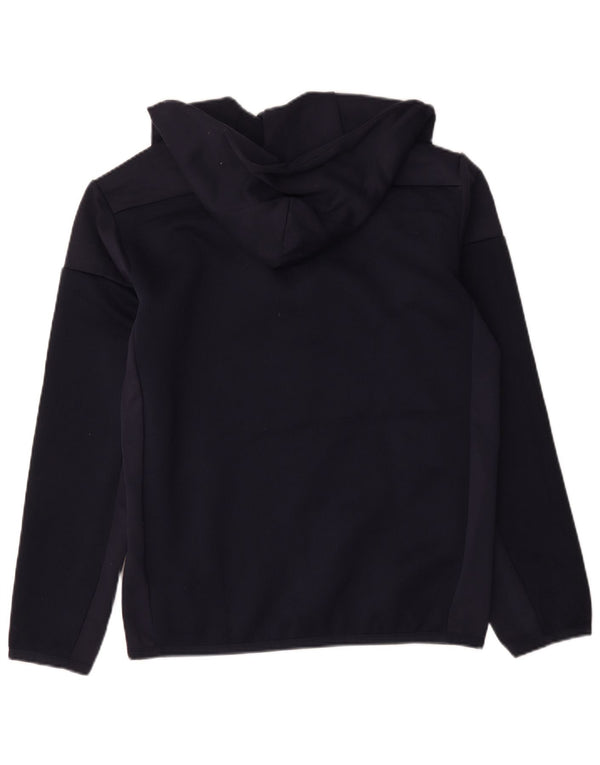 Adidas Herren-Kapuzenpullover mit Reißverschluss, mittleres marineblaues Farbblock-Polyester