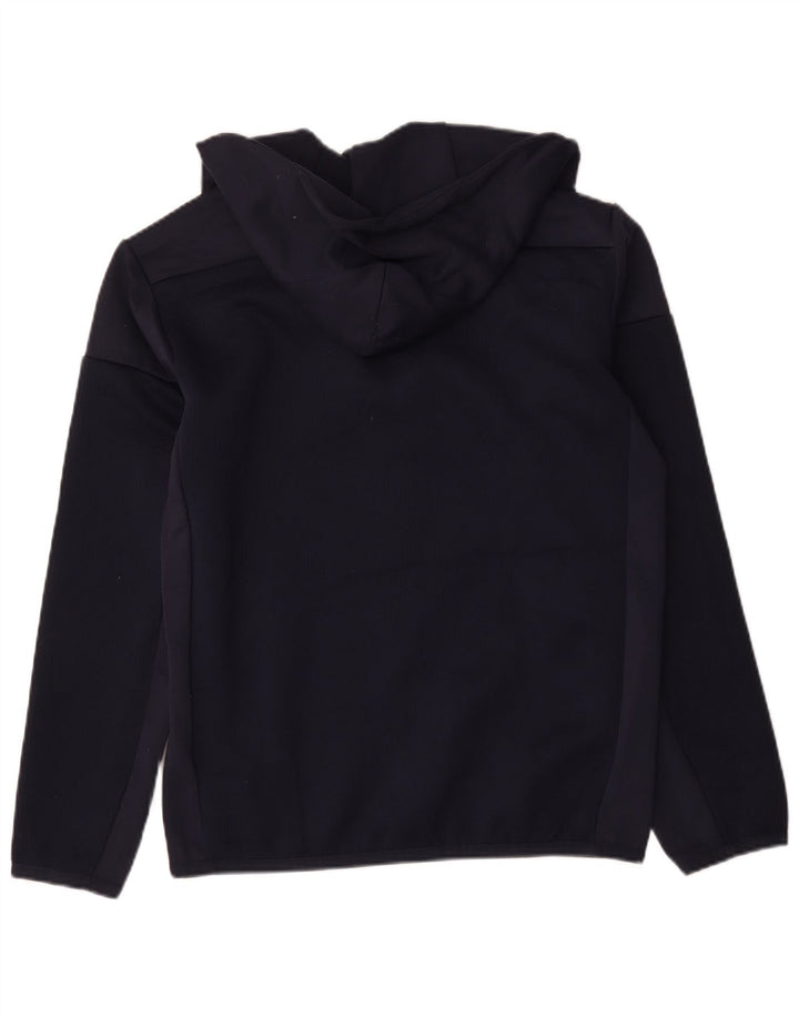 Adidas Herren-Kapuzenpullover mit Reißverschluss, mittleres marineblaues Farbblock-Polyester
