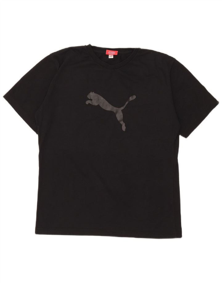 Puma Womens Graphic T-Shirt Top UK 12 Medium Schwarz Polyester