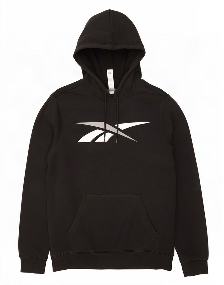 Reebok Herren Graphic Hoodie Pullover Mittelschwarze Baumwolle