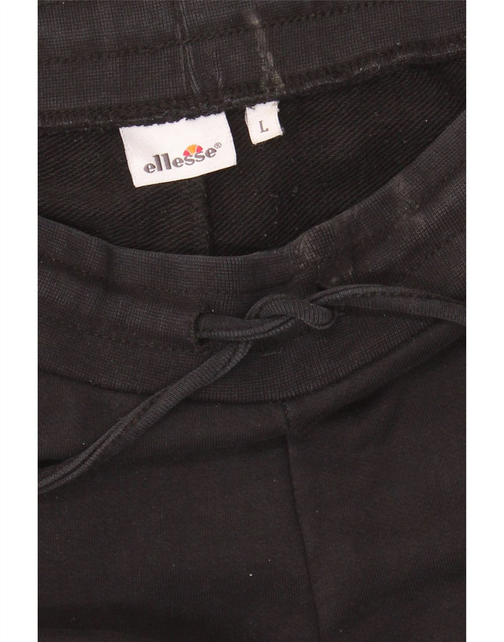 ELLESSE Womens Tracksuit Trousers UK 14 Large  Black Cotton Vintage Ellesse and Second-Hand Ellesse from Messina Hembry 
