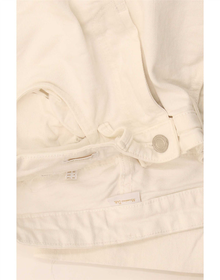Massimo Dutti Damen-Cropped-Jeans EU 40 Medium W30 L24 Weiß