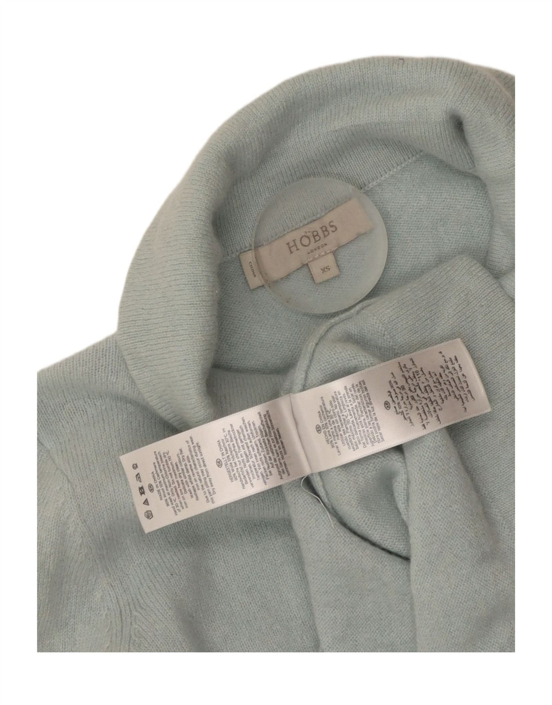 Hobbs Damen Crop Rollkragenpullover Pullover UK 4 XS Blaue Wolle