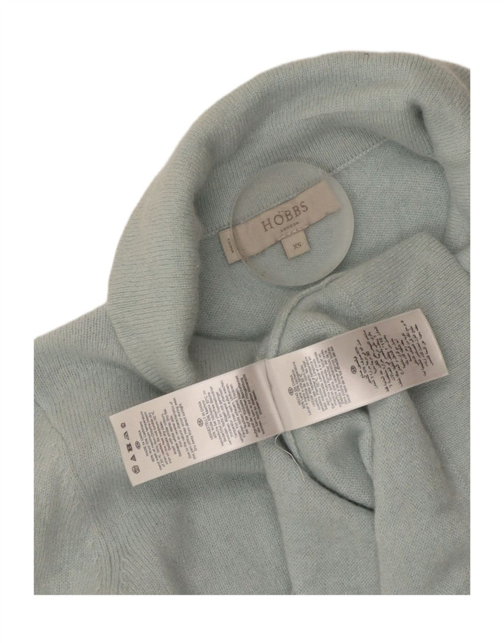 Hobbs Damen Crop Rollkragenpullover Pullover UK 4 XS Blaue Wolle