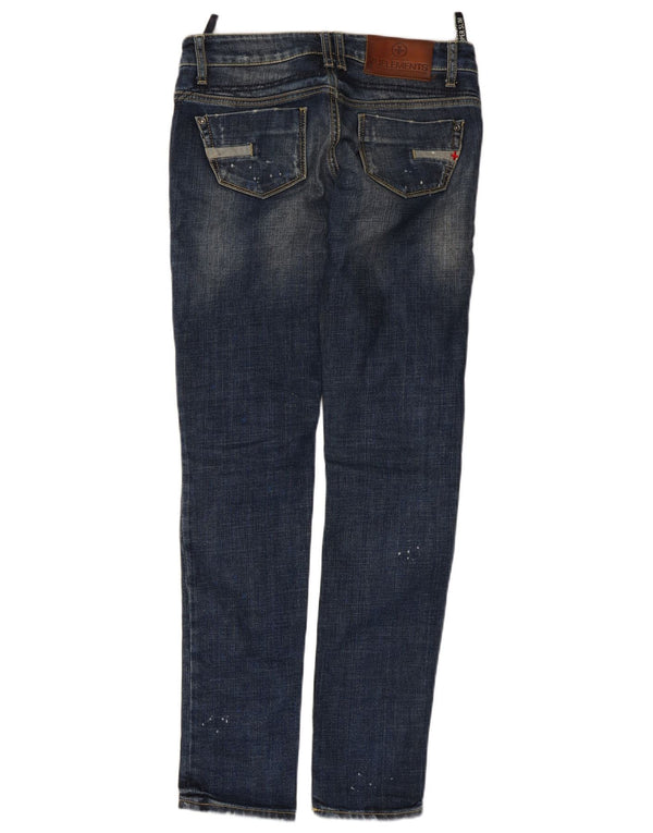 Zu Elements Damen Distressed Skinny Jeans W26 L30 Blaue Baumwolle