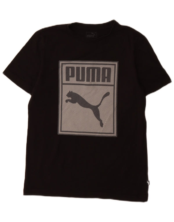 Puma Jungen T-Shirt mit Grafik, 13–14 Jahre, schwarze Baumwolle