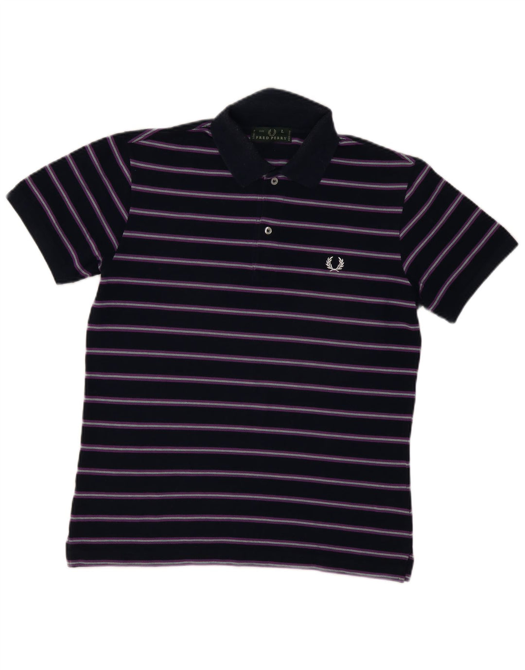 FRED PERRY Herren-Poloshirt, groß, marineblau, gestreift, Baumwolle