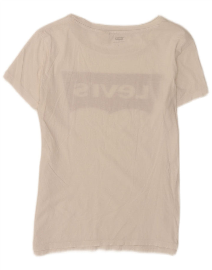Levi's Damen-T-Shirt mit Grafik, UK 10, Größe S, Weiß