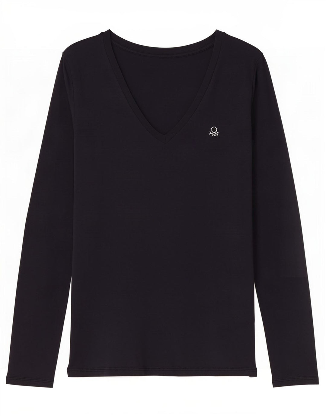 Benetton Damen Top Langarm UK 12 Medium Marineblau