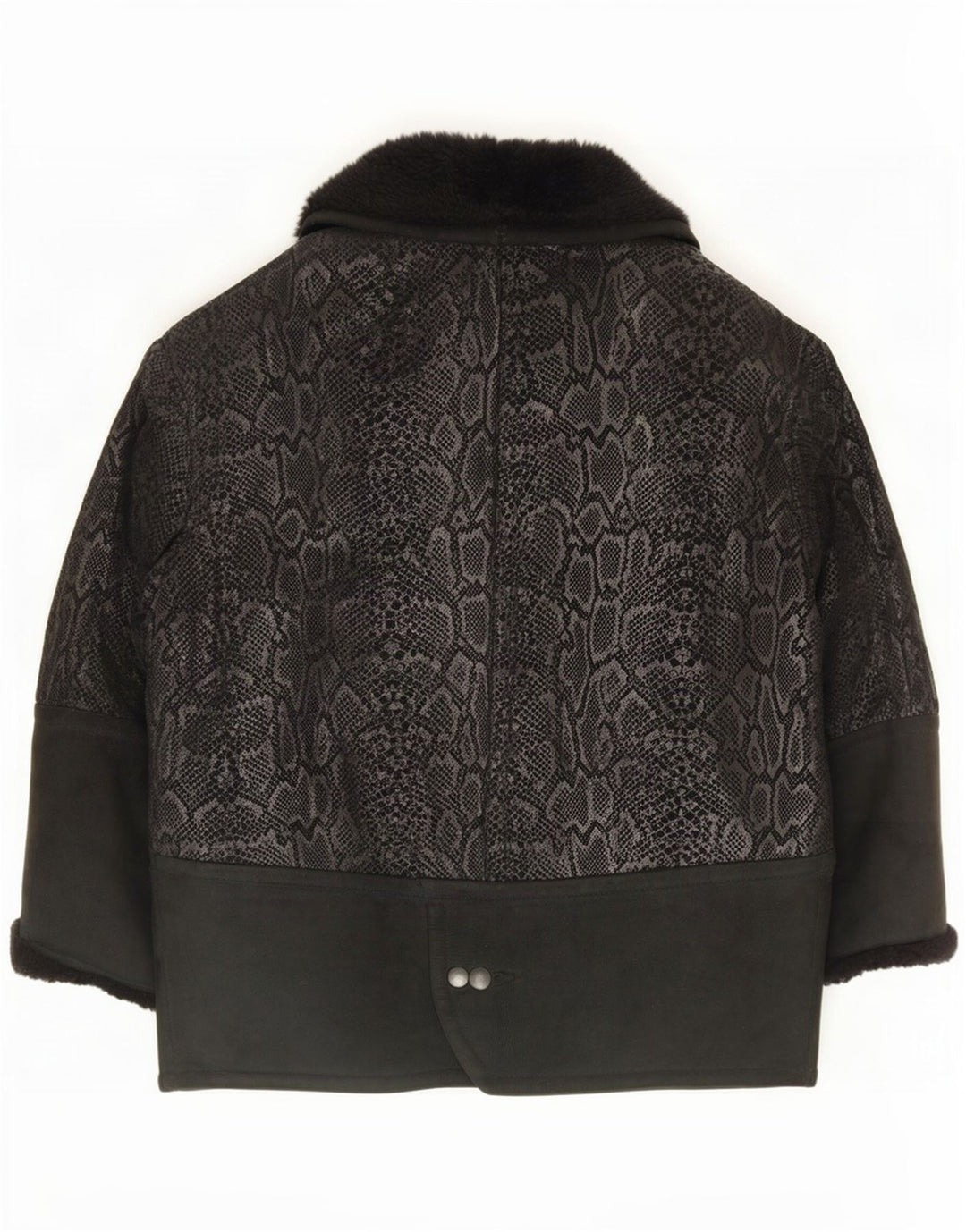 Conbipel Damen Übergroße Wildlederjacke IT 40 Small Black Animal Print