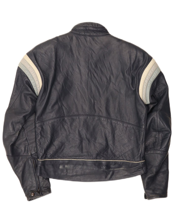 Dainese Herren-Leder-Racer-Jacke IT 50 Medium Navy Blue Colourblock